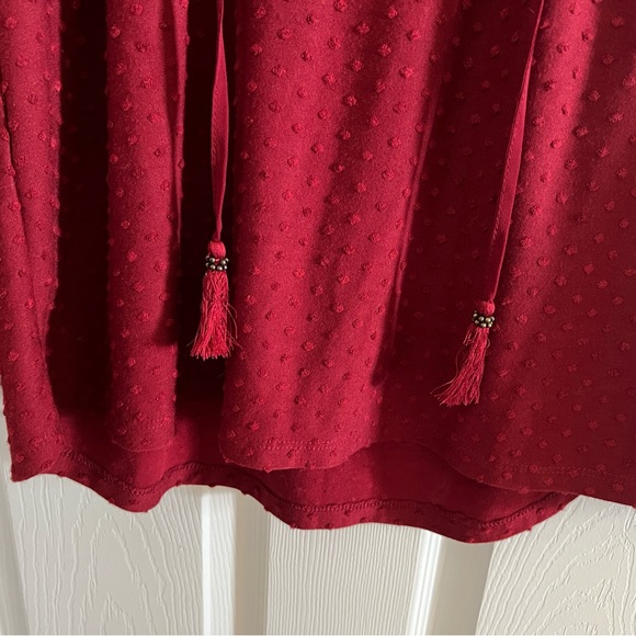 Daniel Rainn Women’s Blouse with Tassels- size medium- dark red/burgundy - Picture 4 of 8